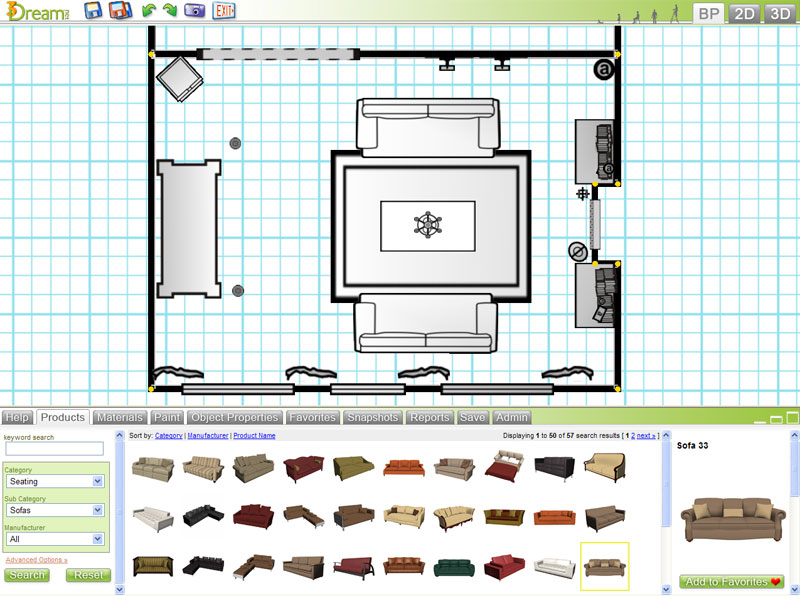 Free room planner – Sminkebord med speil og lys