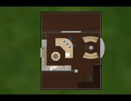 Plan view of kitchen.