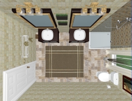 Bird's Eye 2D perspective 


3D Bathroom design