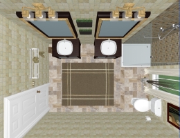 Bird's Eye 2D perspective 


3D Bathroom design