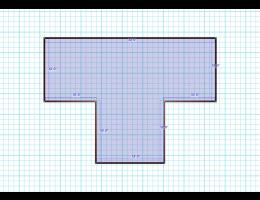 Blue print view, with dimensions